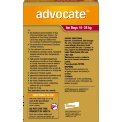 Advocate Spot-On Flea & Worm Control for Dogs 10-25kg Fashion