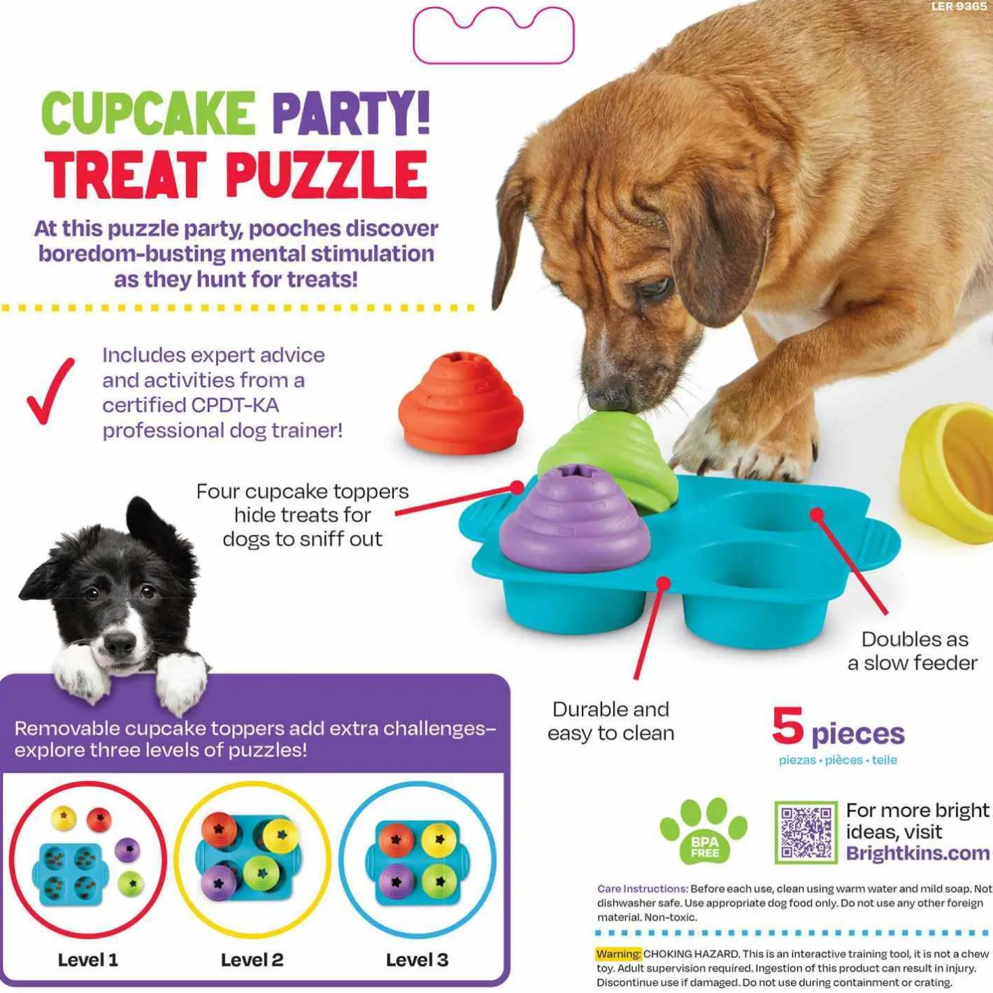 Brightkins Cupcake Party! Interactive Dog Treat Dispensing Toy & Puzzle Hot