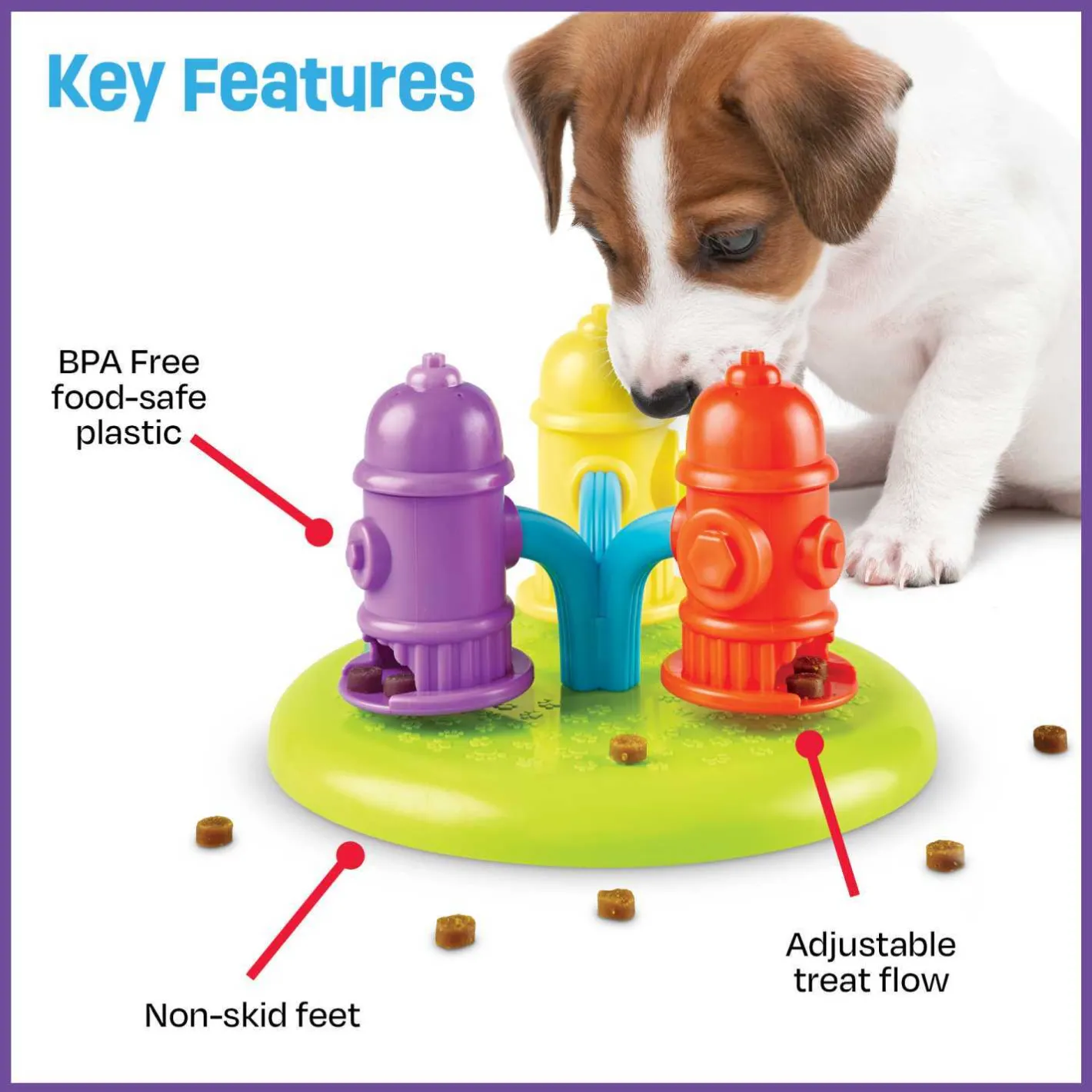 Brightkins Spinning Hydrants Dog Treat and Meal Interactive Feeder Toy Online