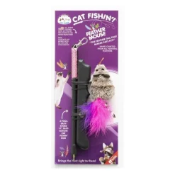 Cat Lures Cat Fishin' Rod Teaser Cat Toy - Feather Mouse Fashion