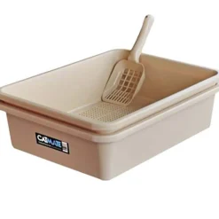 Cat Mate Litter Double Sieve Tray & Scoop for Natural Litters - Beige Clearance