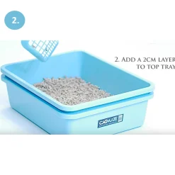 Cat Mate Litter Double Sieve Tray & Scoop for Natural Litters - Beige Clearance