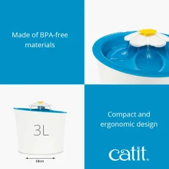 Catit 2.0 Blue LED Flower Water Fountain with Nightlight for Cats & Dogs - 3 litres Discount