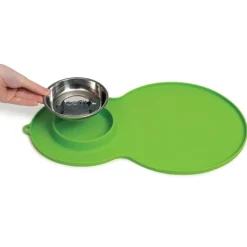 Catit Flower Fountain Placemat with Stanless Steel Bowl - Green Clearance