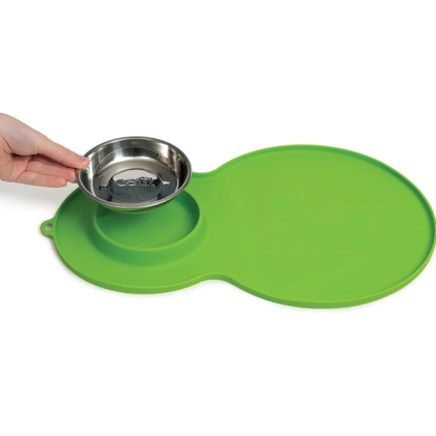 Catit Flower Fountain Placemat with Stanless Steel Bowl - Green Clearance