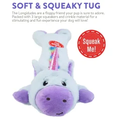 Charming Pet Longidudes Extra Long 75cm Plush Squeaker Dog Toy - Unicorn Hot