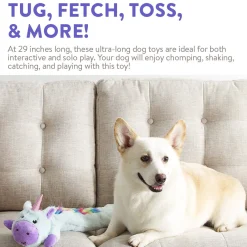 Charming Pet Longidudes Extra Long 75cm Plush Squeaker Dog Toy - Unicorn Hot