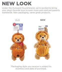 Charming Pet Pouch Pals Plush Dog Toy - Lion with Baby in Pouch Fashion