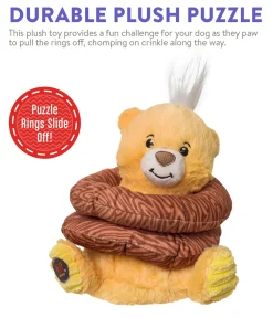 Charming Pet Ringamals Plush Puzzle Dog Toy - Bear Fashion