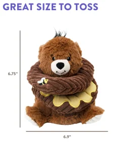 Charming Pet Ringamals Plush Puzzle Dog Toy - Honey Bear Outlet