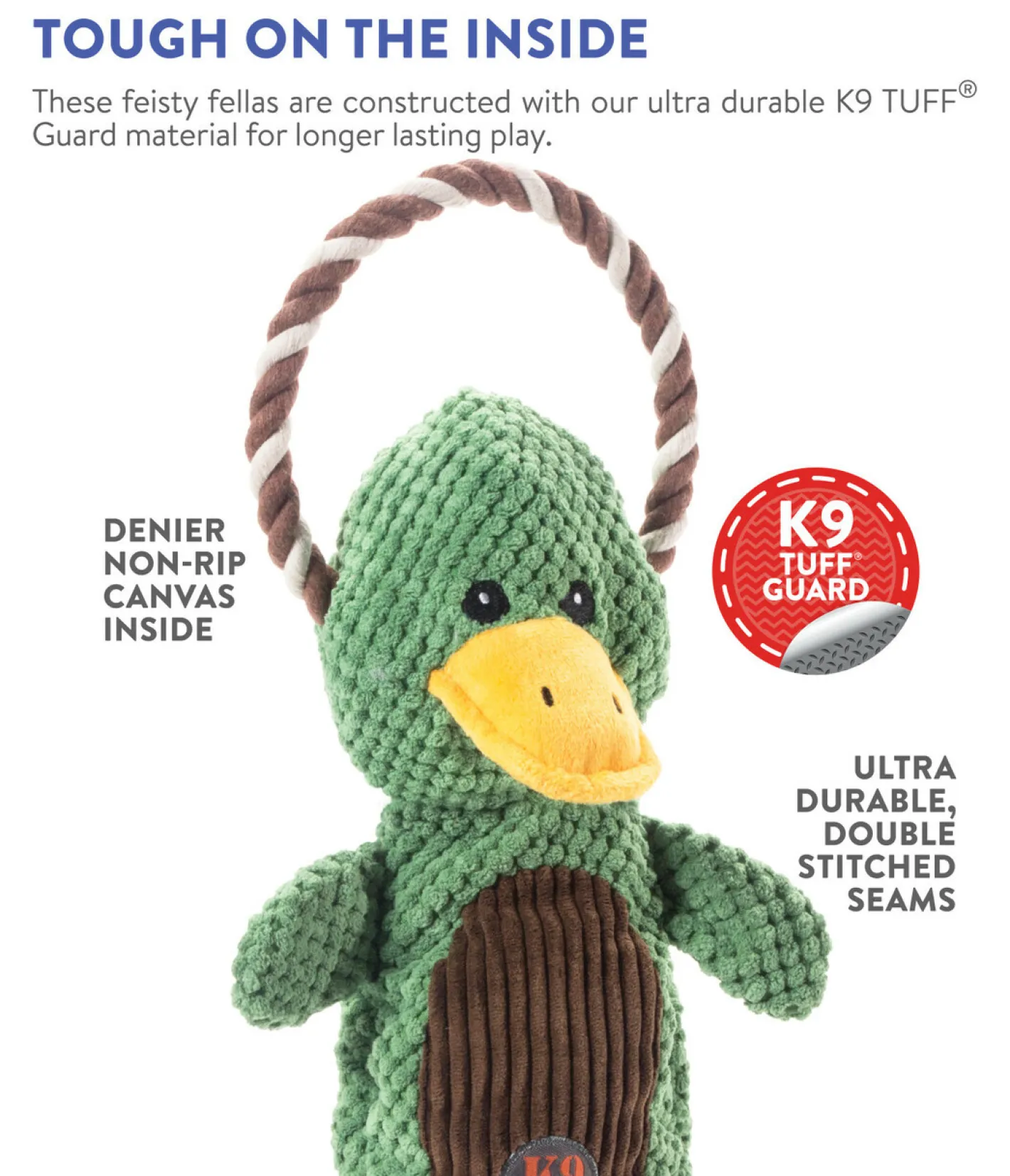 Charming Pet Scrunch Bunch & Squeak Dog Toy - Duck Best