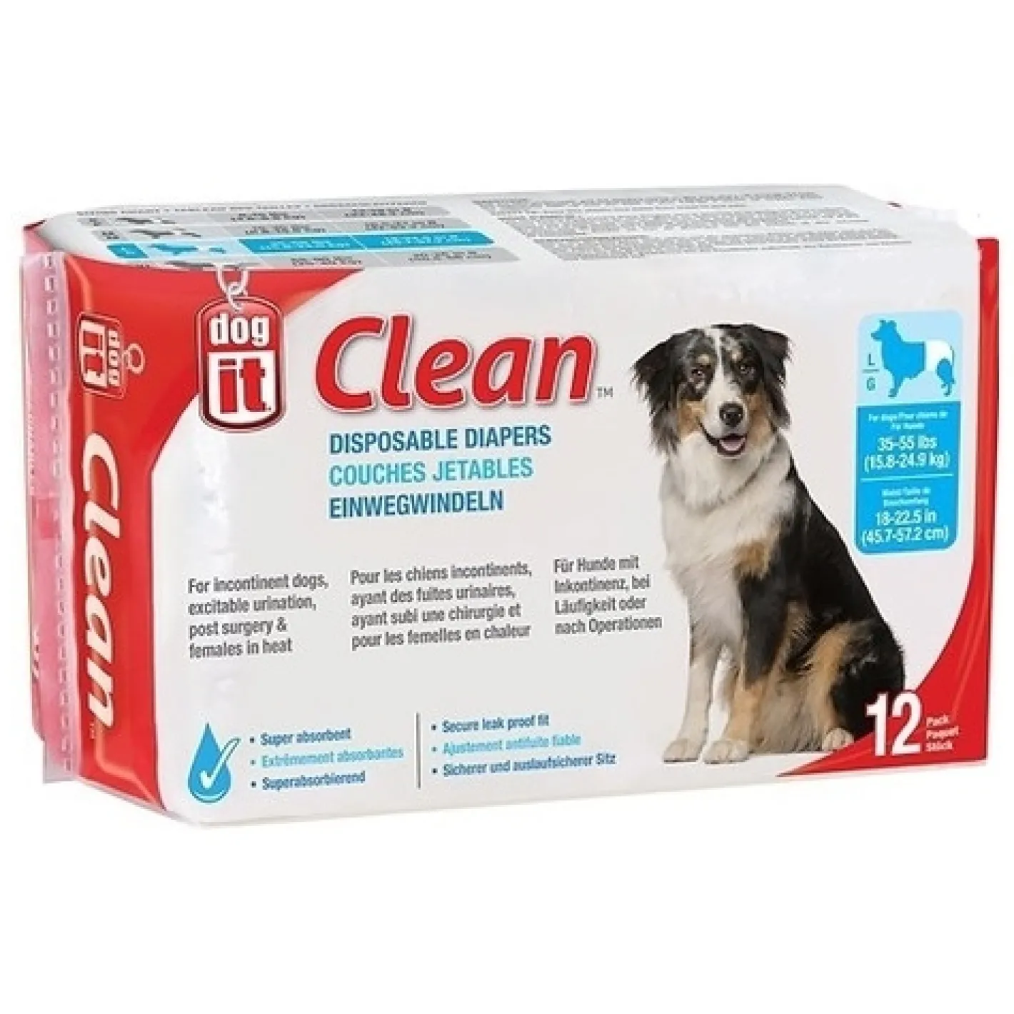 Dogit Disposable Dog Diapers for Senior Incontinence & Puppies - 12 Nappies Best