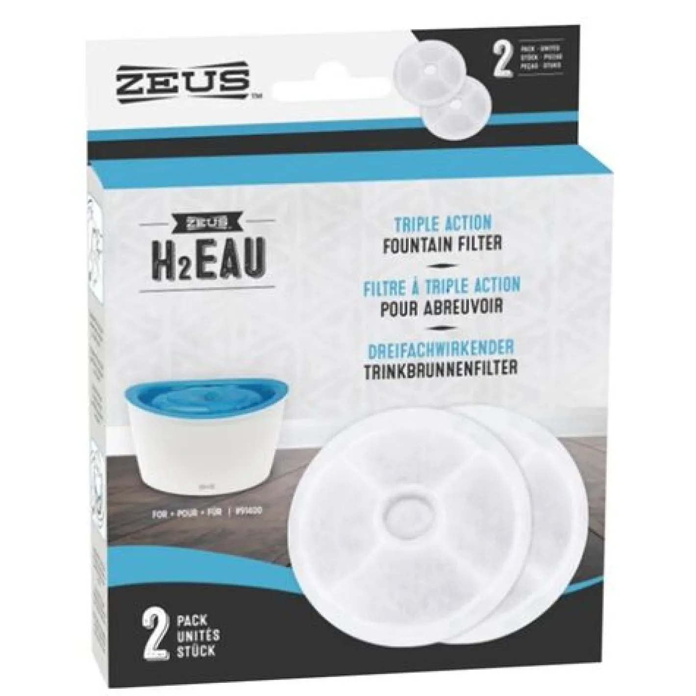 Dogit Zeus H2EAU Replacement Filters for 6 Litre Fresh & Clear Fountain - 2 Pack Sale
