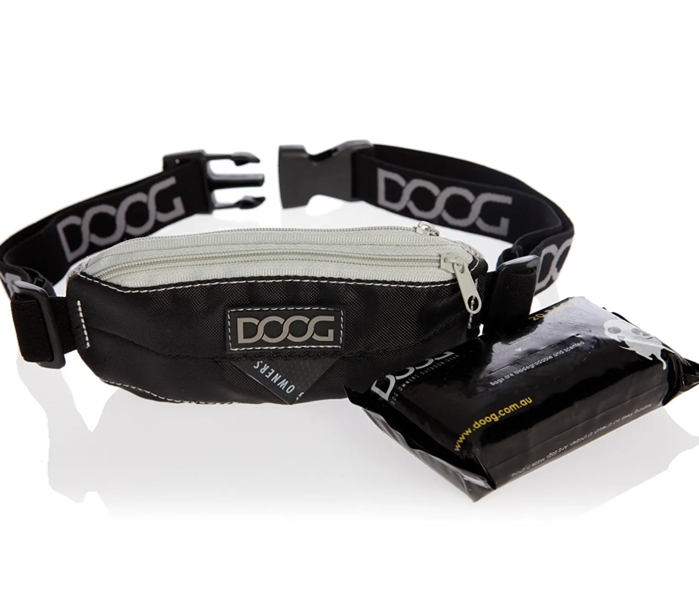 Doog Hands-Free Dog Walking Mini Belt in Grey & Neon Pink Discount