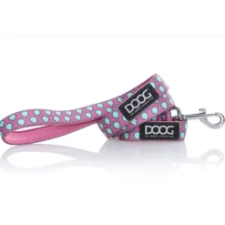 Doog Neoprene Antibacterial Dog Lead - Luna - Pink with Droplets Fashion