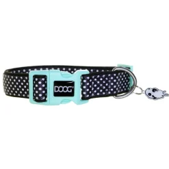 Doog Neoprene Clip Dog Collar - Pongo - Black & White Spots New