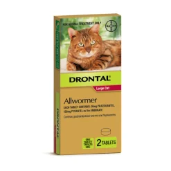 Drontal All-Wormer for Big Cats Up to 6kg - 2 Tablets Clearance