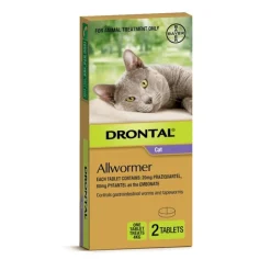 Drontal Intestinal All-Wormer for Cats & Kittens Up to 4kg - 2 Tablets Fashion