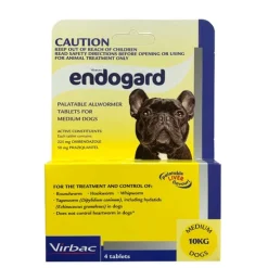 Virbac Endogard Broad Spectrum All Wormer for Medium Dogs up to 10kg - 4-Pack Best
