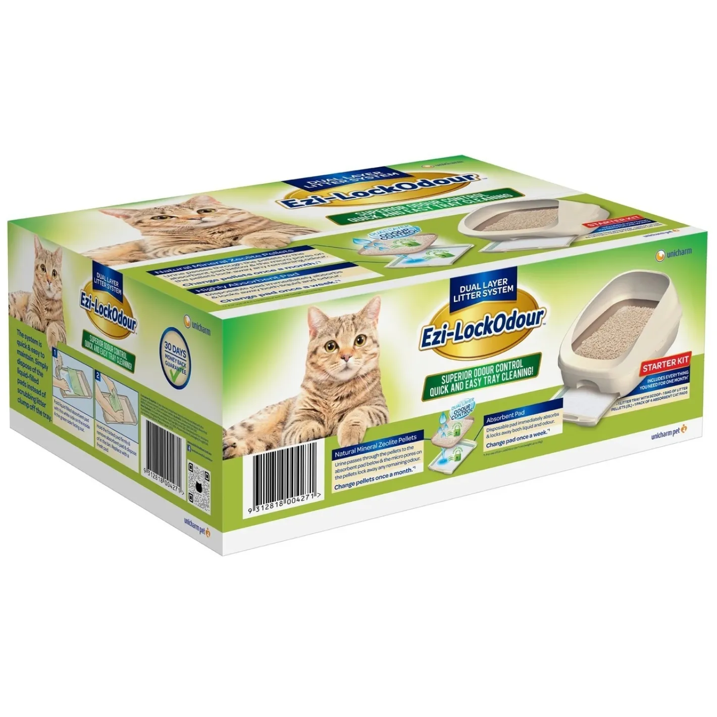 EZLock Ezi LockOdour Dual Layer Cat Litter System Litter Tray Starter Kit Sale
