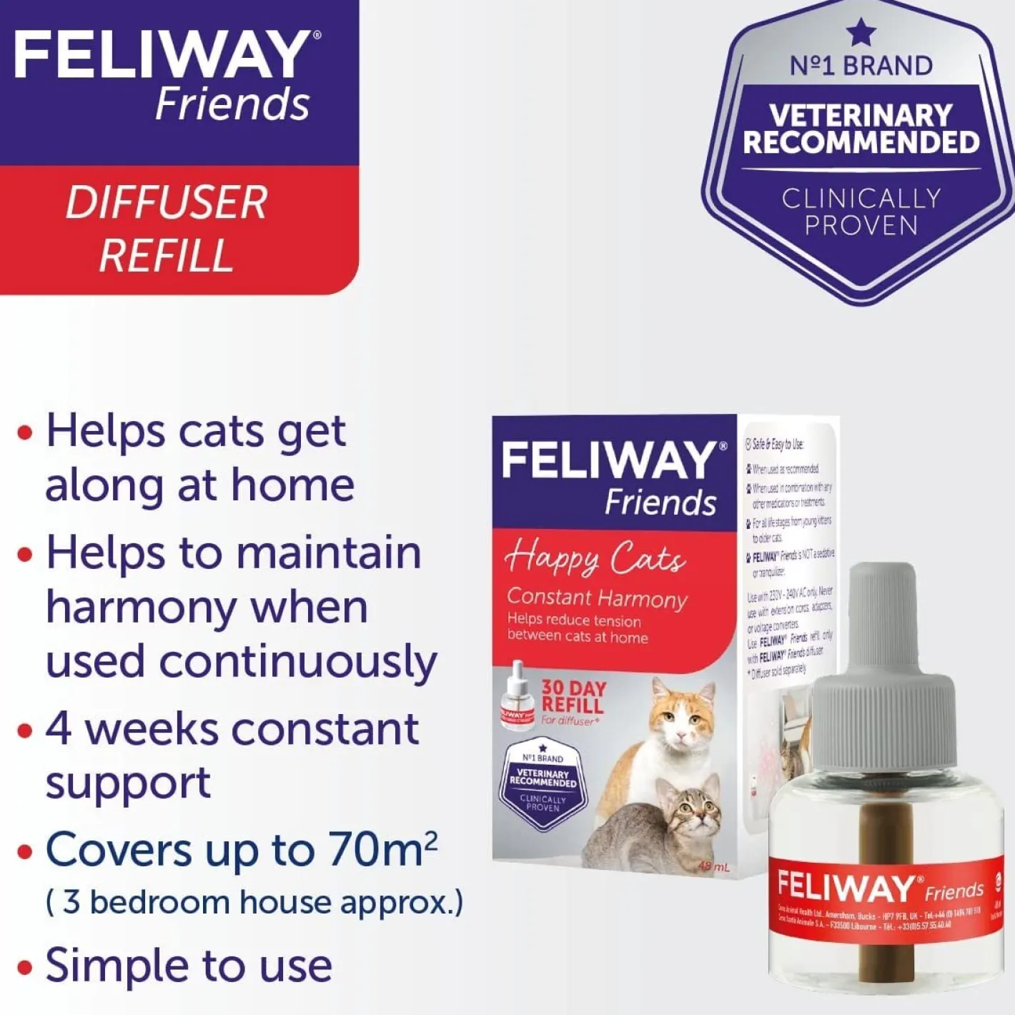 Feliway Friends Calming Pheromone for Multi-Cats - 48ml Refill Bottle Sale