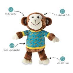 Fringe Studio Bananas The Monkey Plush Dog Toy - Extra Large Best
