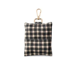 Fringe Studio Canvas Dog Poop Waste Bag Dispenser with Keychain - Black Gingham Best