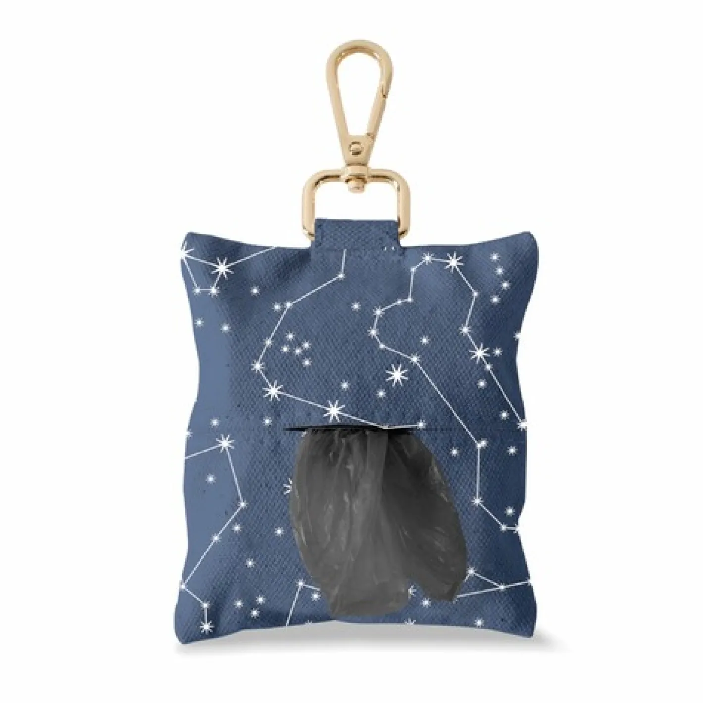 Fringe Studio Canvas Dog Poop Waste Bag Dispenser with Keychain - Celestial Blue Hot