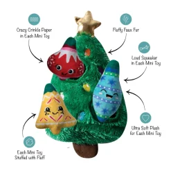 Fringe Studio Christmas Tree Burrow Dog Toy - Ready Set Glow! + 3 Toys Clearance