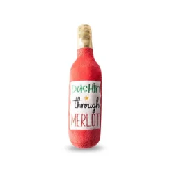 Fringe Studio Dashin' Through Merlot Plush Squeaker Christmas Dog Toy Hot