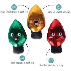 Fringe Studio Light Up My Life Plush 3-Piece Small Dog Christmas Toy Set Sale