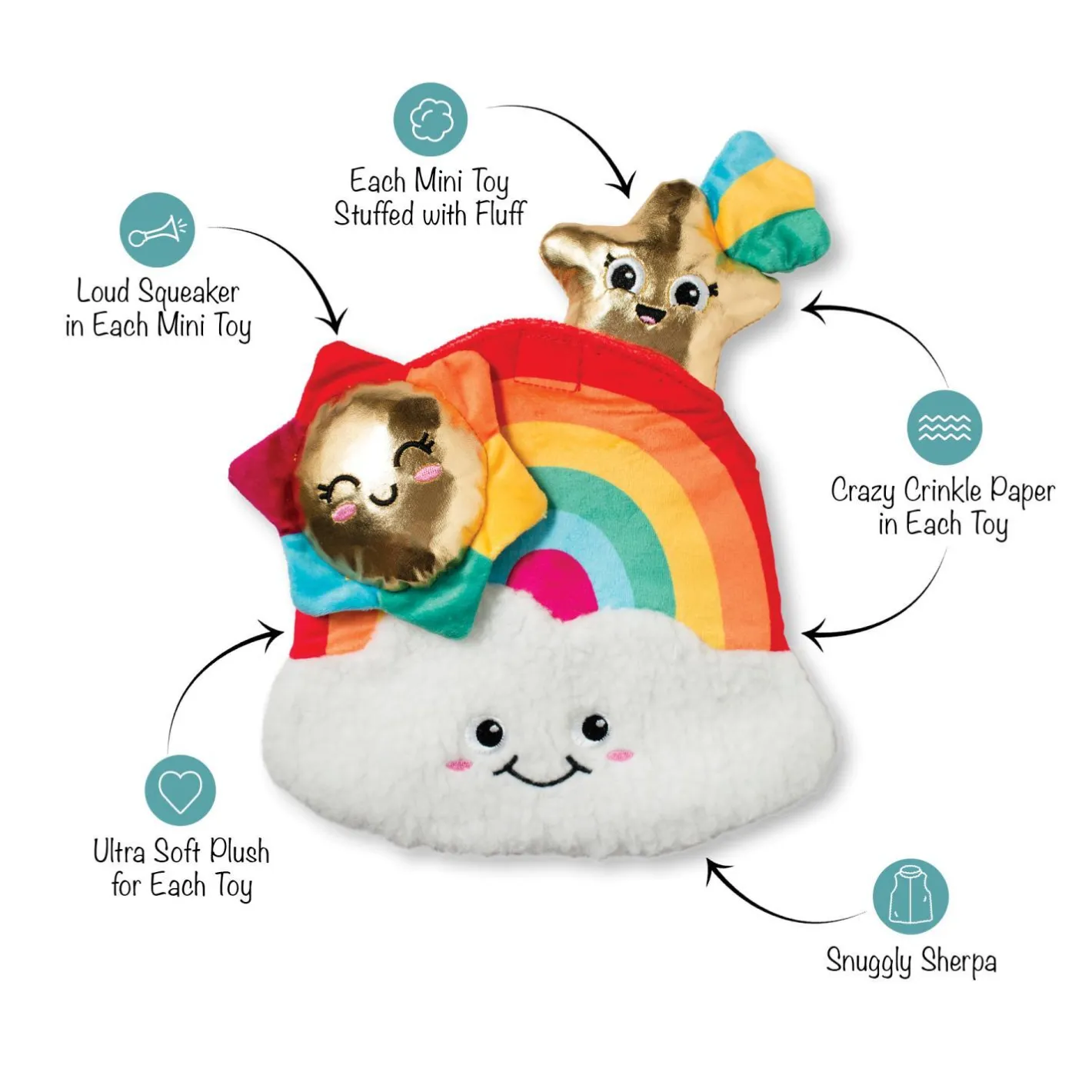 Fringe Studio Look On Bright Side Rainbow Hide & Seek Burrow Dog Toy Clearance