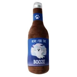 Fringe Studio Plush Bottle Squeaker Dog Toy - Here For The Boo-Ze Outlet