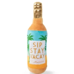 Fringe Studio Plush Bottle Squeaker Dog Toy - Sip Stay Vaycay Online