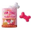 Fringe Studio Plush Burrow Interactive Dog Toy - Fun Zone Bones New