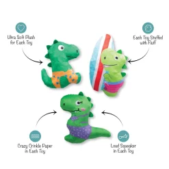 Fringe Studio Rawr-ing Summer Swimming Dinosaurs 3-piece Small Dog Toys Online