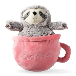 Fringe Studio Sloffee Sloth in a Coffee Cup Plush Squeaker Dog Toy Best