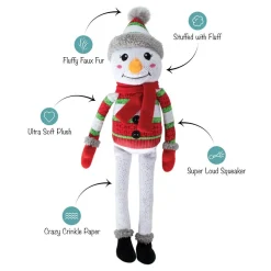 Fringe Studio Too Cute To Chill Plush Squeaker Extra Long Christmas Dog Toy Best