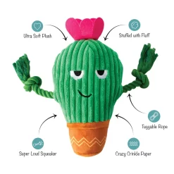 Fringe Studio You Grow Chica! Cactus Plush Dog Toy Best