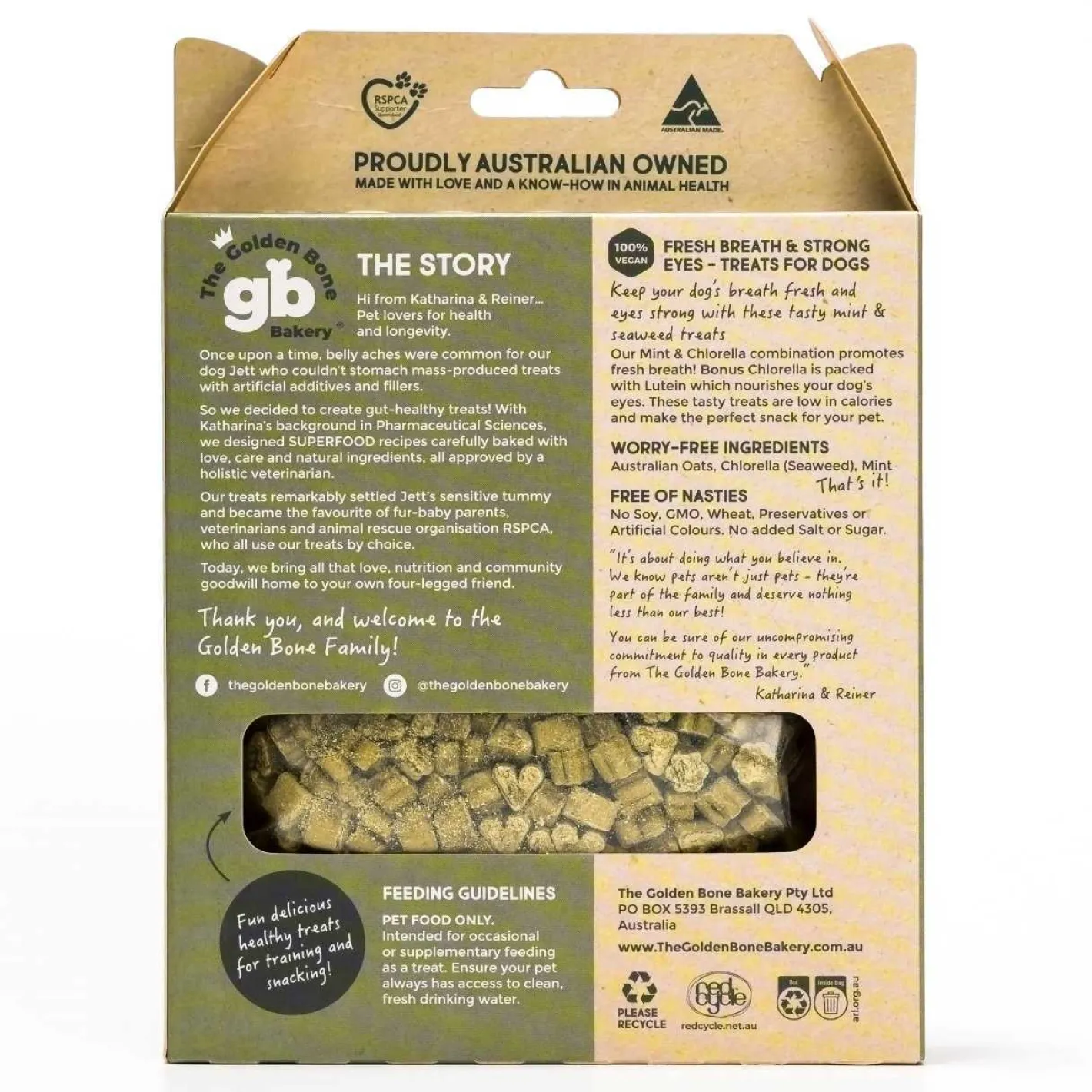 The Golden Bone Bakery Golden Bone Bakery Fresh Breath & Strong Eyes Dog Training Treats with Seaweed 280g Sale
