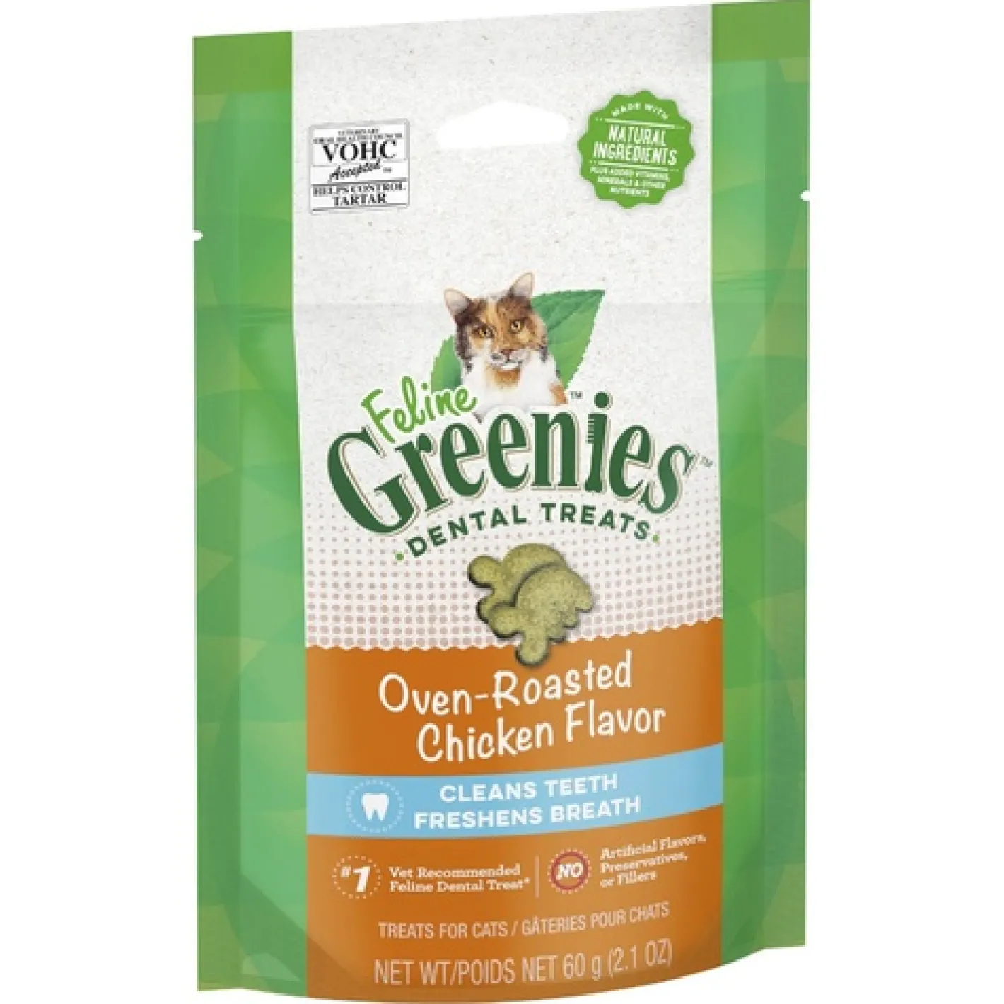 Greenies Feline Cat Dental Treats Oven Roasted Chicken Flavour 10 x 60g Packs Sale