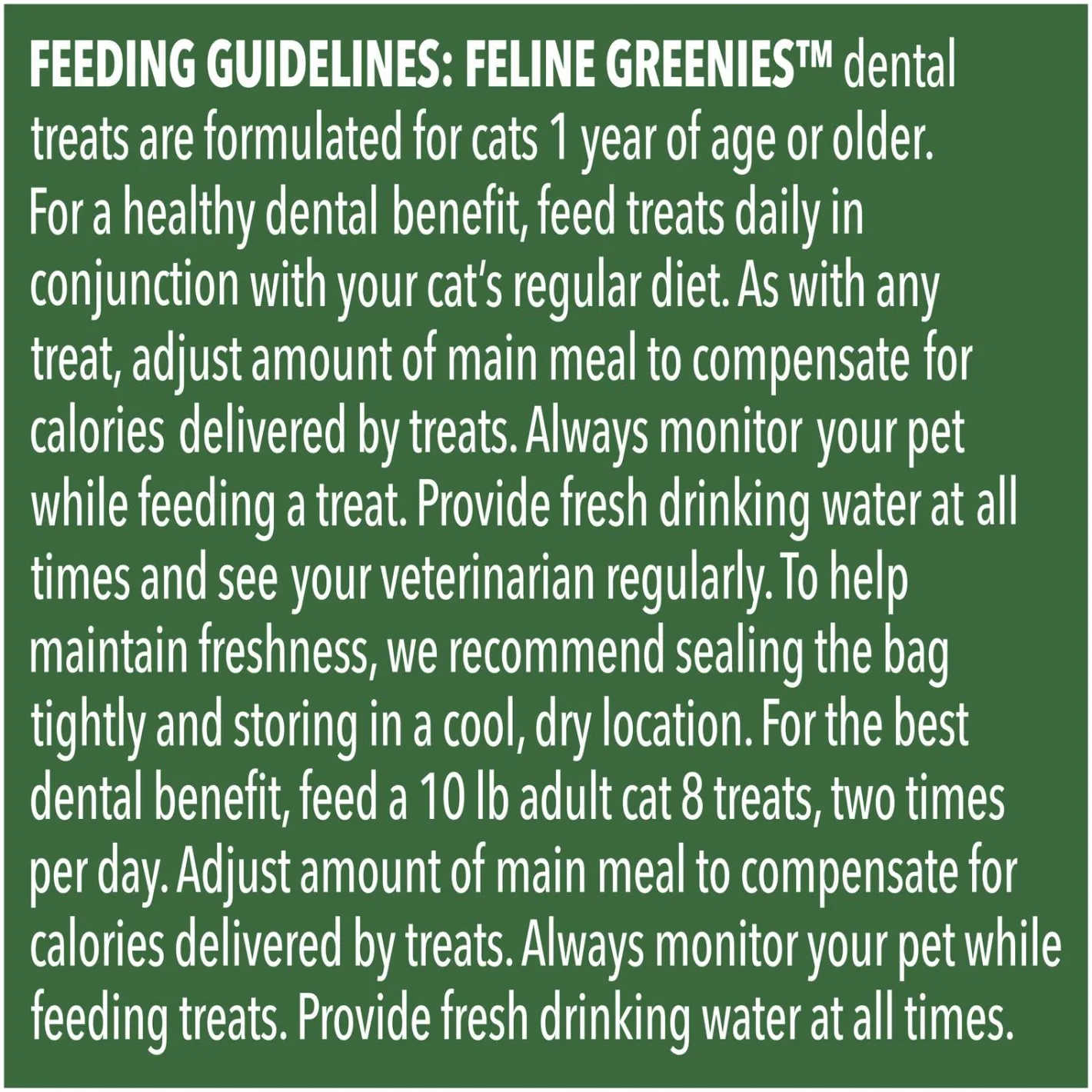 Greenies Feline Cat Dental Treats Oven Roasted Chicken Flavour 10 x 60g Packs Sale
