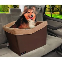 Petsafe Happy Ride Solvit Jumbo On-Seat Booster Safety Seat in Chocolate for Small to Medium Dogs Fashion