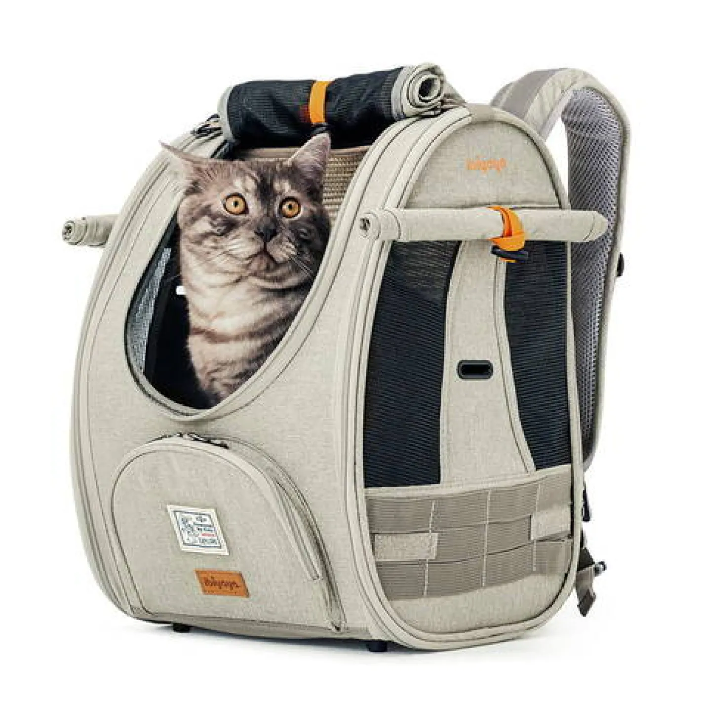 Ibiyaya Adventure Cat & Small Dog Carrier Backpack - Grey-Green Hot