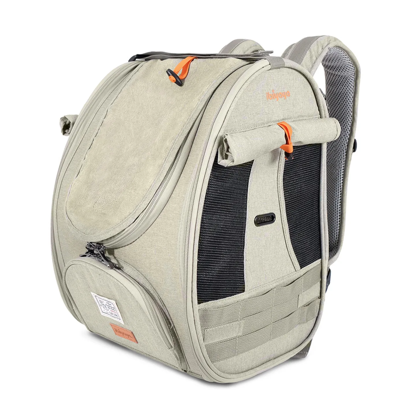 Ibiyaya Adventure Cat & Small Dog Carrier Backpack - Grey-Green Hot