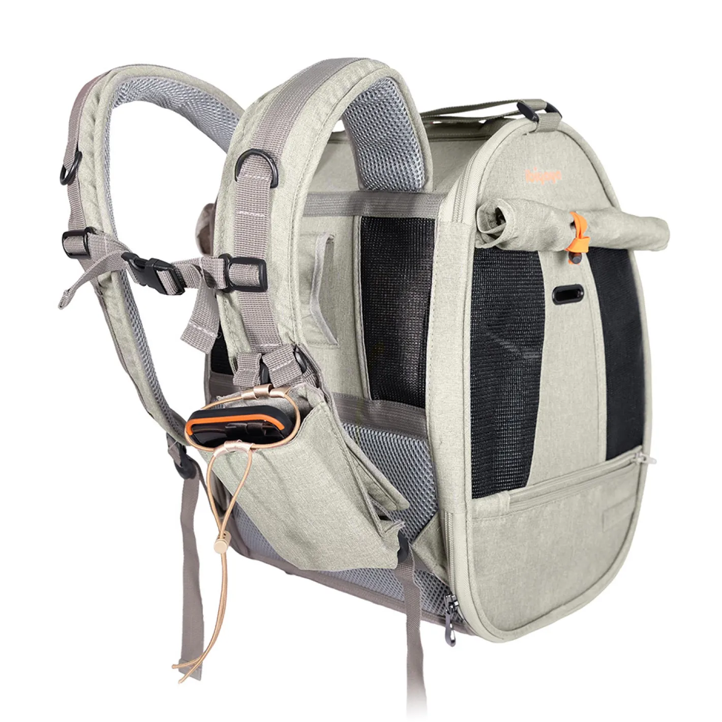 Ibiyaya Adventure Cat & Small Dog Carrier Backpack - Grey-Green Hot