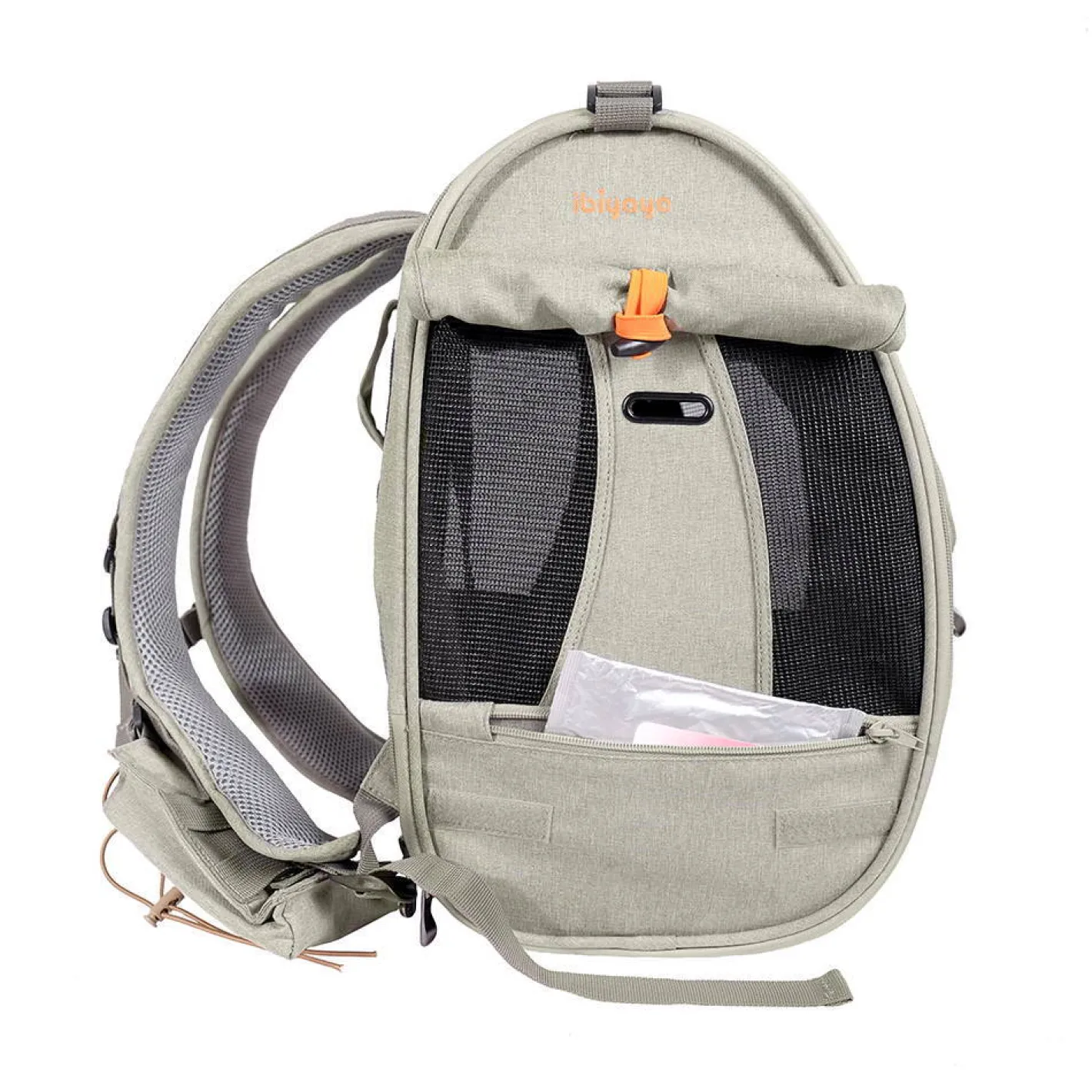 Ibiyaya Adventure Cat & Small Dog Carrier Backpack - Grey-Green Hot