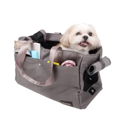 Ibiyaya Canvas Pet Carrier Tote for Cats & Dogs - Grey New