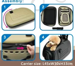 Ibiyaya Classic Foldable Pet Carrier with Multiple Access Points - Safari Leopard Hot