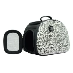 Ibiyaya Classic Foldable Pet Carrier with Multiple Access Points - Safari Leopard Hot